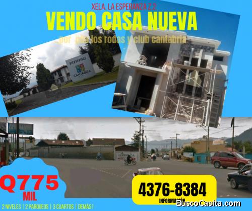 VENDO CASA EN XELA, LA ESPERANZA ZONA 2  cerca a pila Los Rodas y club cantabria