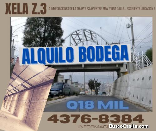 ALQUILO BODEGA EN XELA Z.3