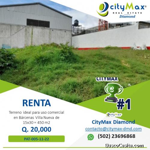 SE RENTA TERRENO EN BARCENAS VILLA NUEVA