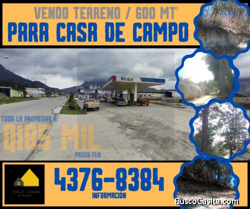 VENDO TERRENO EN XELA PARA CASA DE CAMPO, 600 mt²