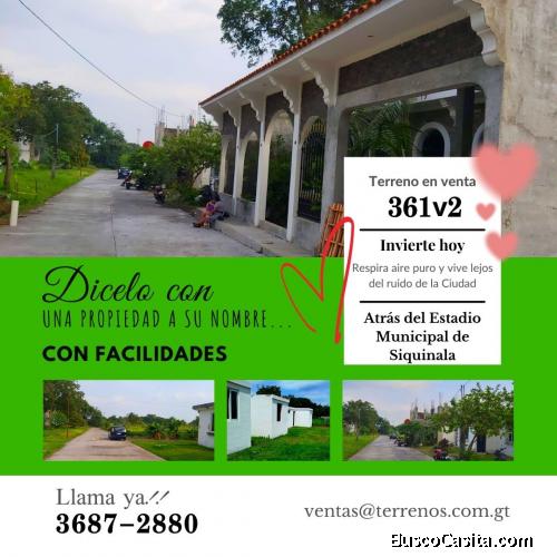 Regale amor, regale un terreno en Siquinala