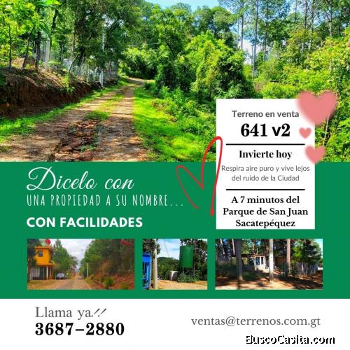 Regale amor, regale un terreno en San Juan Sacatepequez