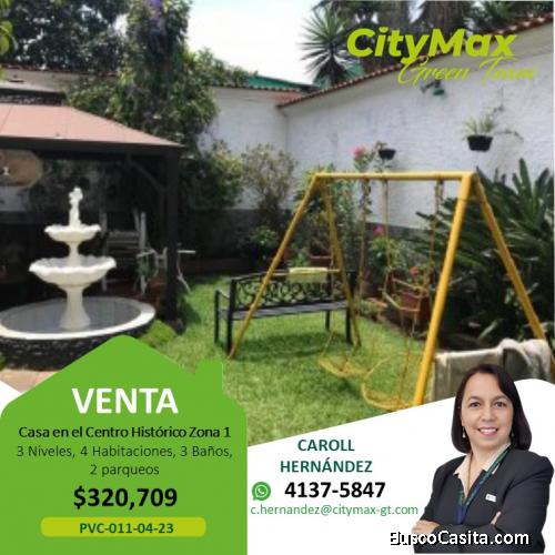 Casa de 3 niveles en venta en Centro Histórico Zona 1