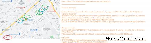 VENTA DE CASAS ,TERRENOS Y BODEGA EN ZONA 12 REFORMITA