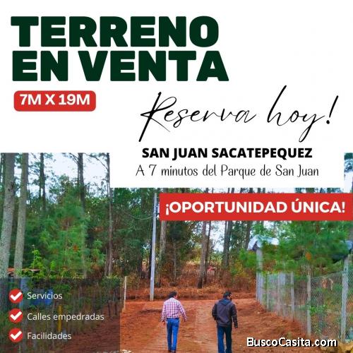SAN JUAN SACATEPEQUEZ, terreno a excelente precio