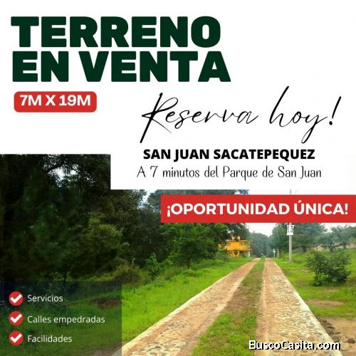 Últimos terrenos en venta en San Juan Sacatepequez