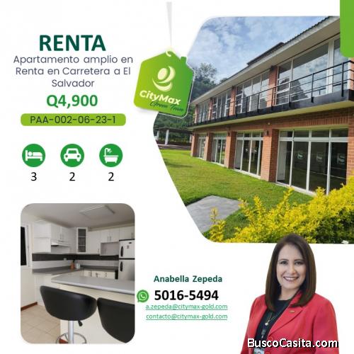 Apartamento amplio en Renta en Carretera a El Salvador