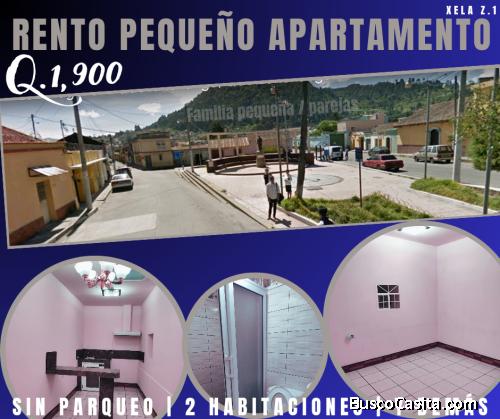 ALQUILO APARTAMENTO PEQUEÑO EN XELA, Z.1
