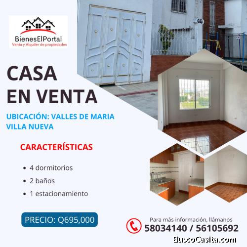 Casa en venta en Valles de María Villa Nueva