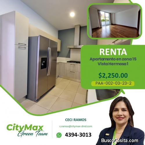 Alquilo Apartamento En Zona 15 Vista Hermosa 1