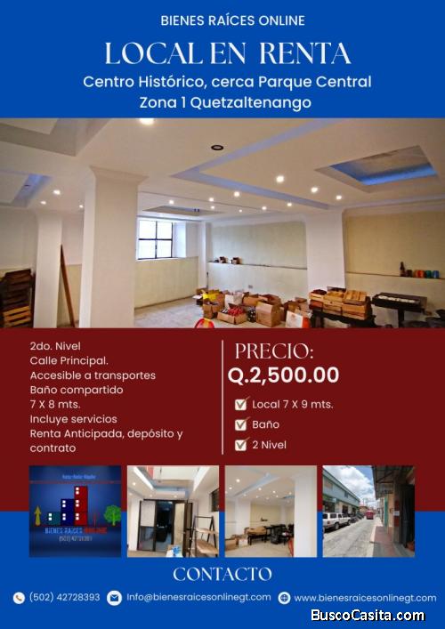 Local en Renta Centro Histórico Quetzaltenango 