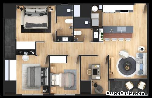 Apartamento en zona 10 en planos