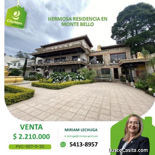 HERMOSA RESIDENCIA EN VENTA  CON VISTA A LA CIUDAD 