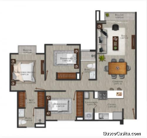 Apartamento en alquiler zona 16