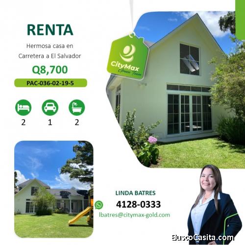 EN RENTA- Exclusiva Casa en Carretera a El Salvador CAES, 1 nivel