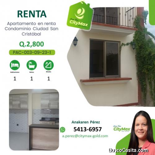 Apartamento en renta Condominio Ciudad San Cristobal