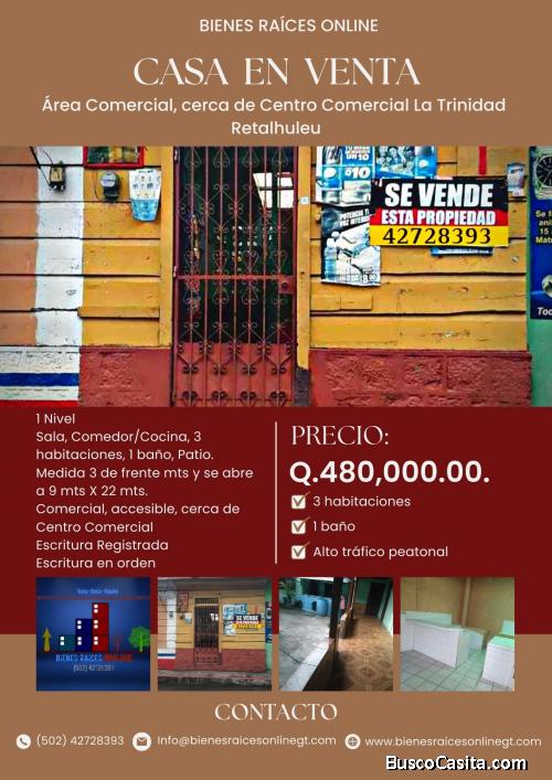 Casa en Venta área Comercial Retalhuleu 