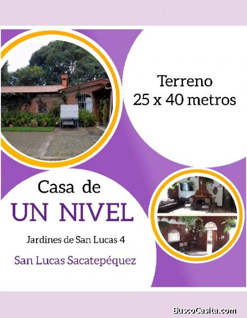 Venta casa de un nivel en San Lucas Sacatepéquez