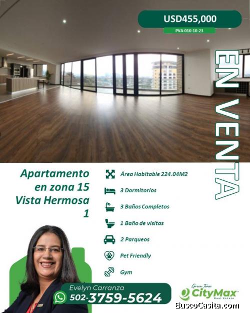 En Venta apartamento en zona 15