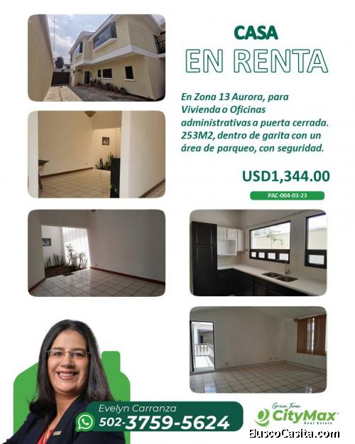 En Renta Casa en zona 13.