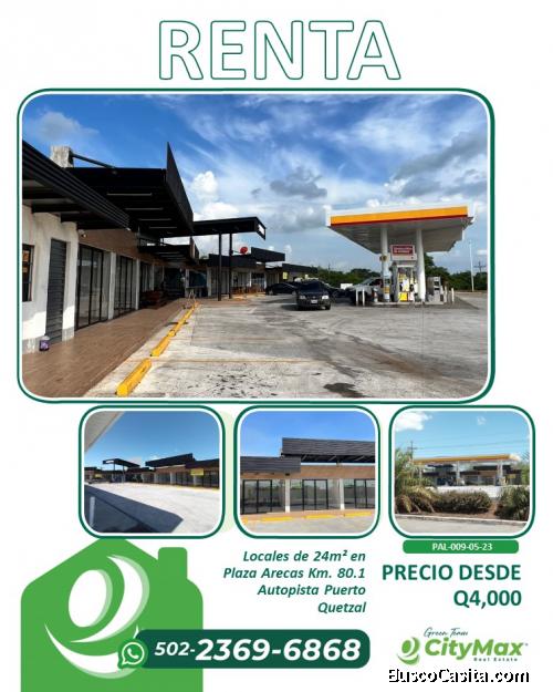 Locales en renta Plaza Arecas Km. 80.1 Autopista Puerto