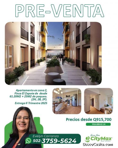 En Preventa apartamentos en zona 2