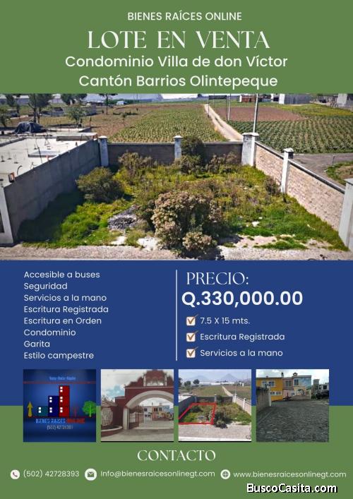 Lote en Venta Villa de don Víctor Quetzaltenango 