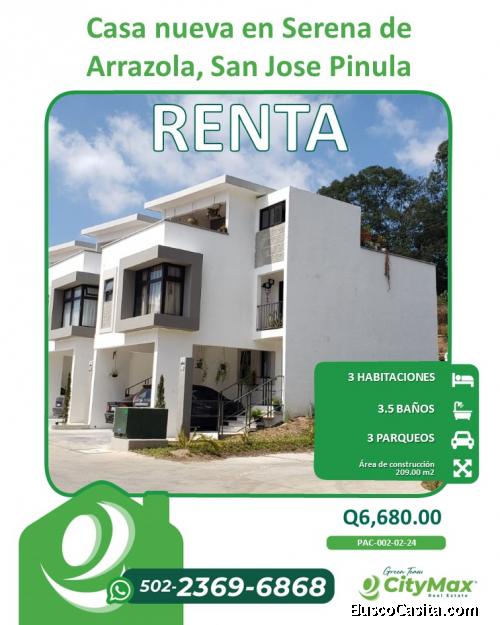 Casa nueva en rentaalquiler en Serena de Arrazola