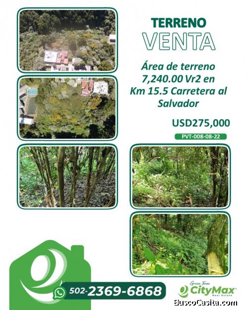 TERRENO EN VENTA EN KM. 15.5 CARRETERA AL SALVADOR