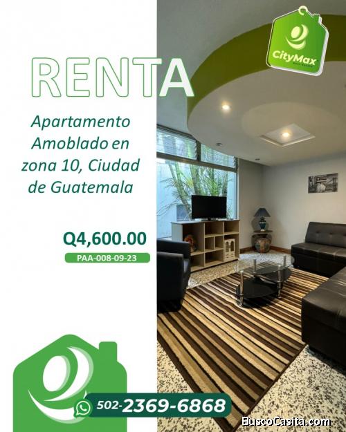 Apartamento Amoblado en Renta zona 10