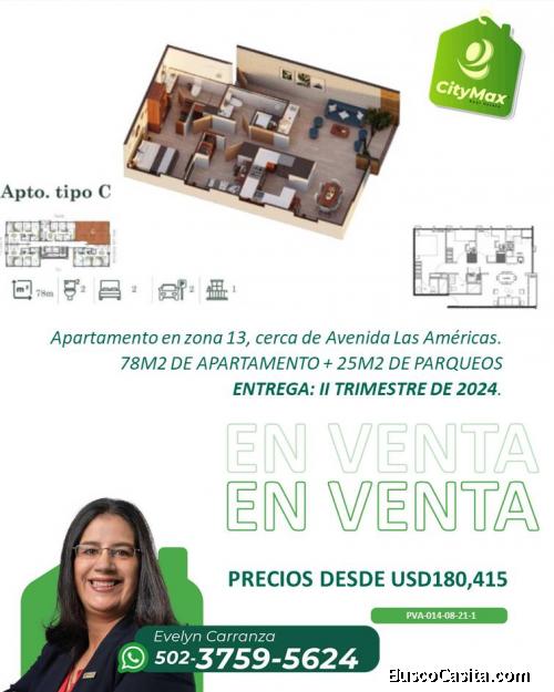 En venta Apartamento en zona 13