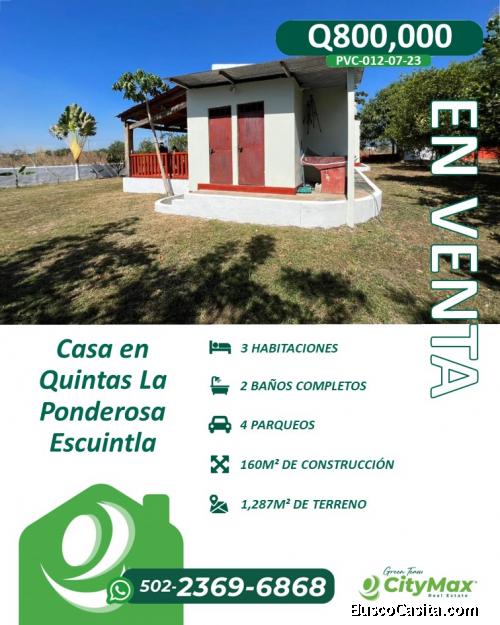 Casa en Venta en Condominio en Quintas La Ponderosa Km77 Carretera a Puerto Quetzal
