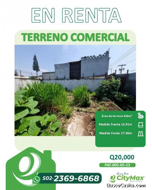 Terreno en Renta sobre Calzada San Juan zona 7