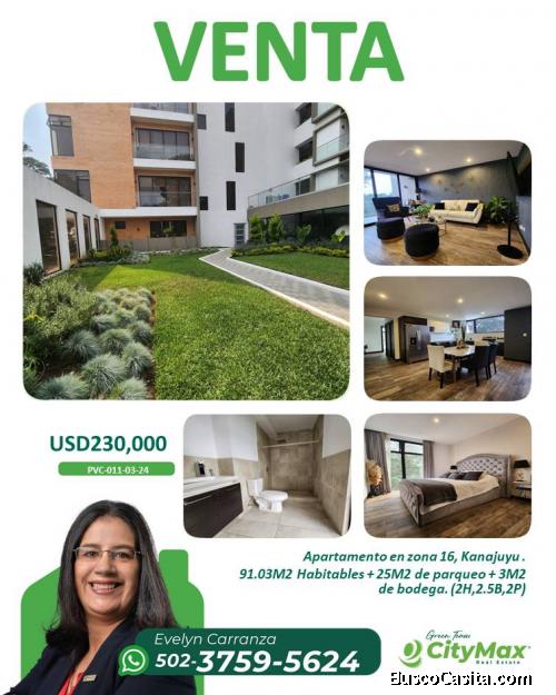 En Venta apartamento amplio en zona 16