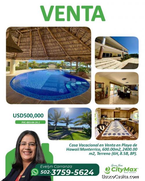 En Venta Casa Vacacional en Playa Hawaii