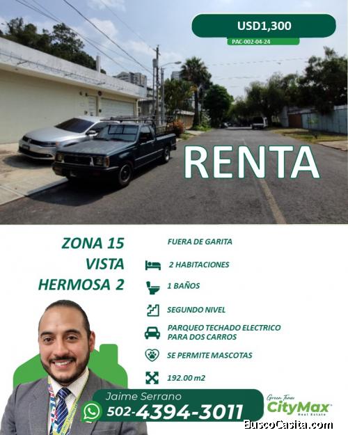 Casa en Renta Guatemala Vista Hermosa zona 15