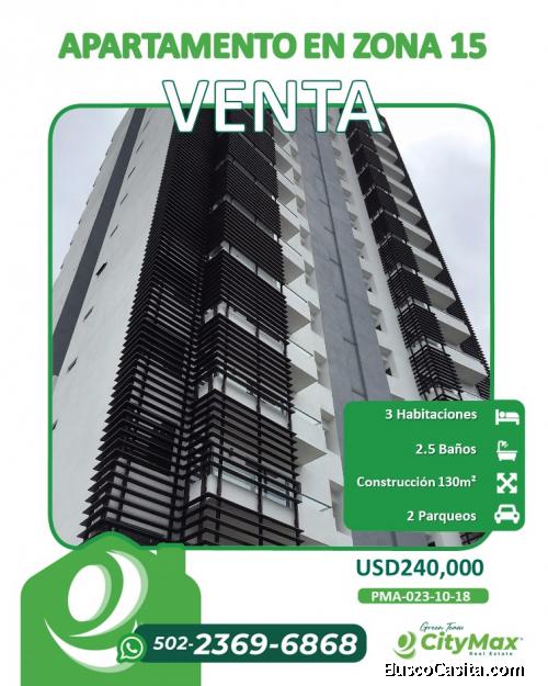 Venta moderno apartamento en zona 15