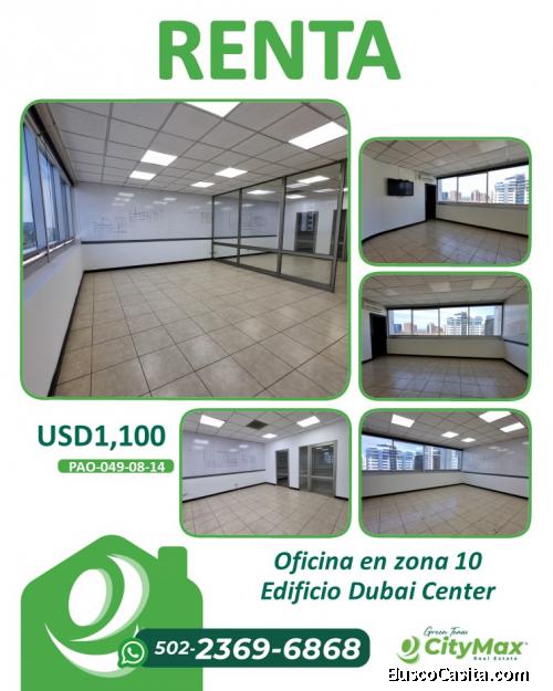 Oficina en alquiler en zona 10 Edificio Dubai Center