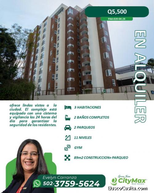 En Renta lindo apartamento en zona 11, Las Charcas