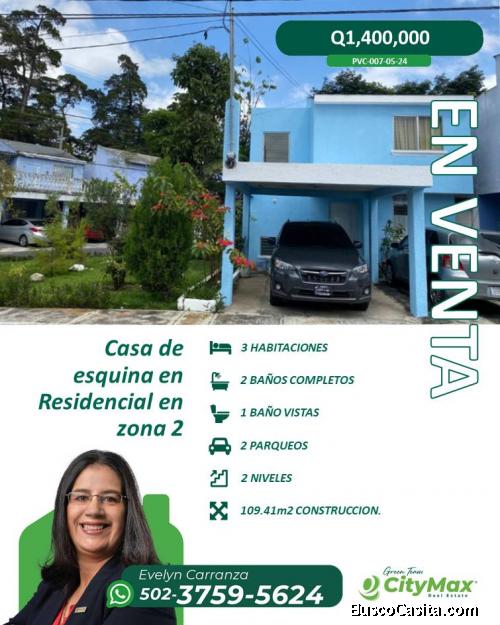 En Venta Residencia en zona 2, Villas De San Angel