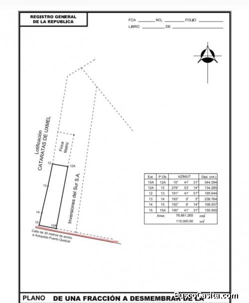¡EN VENTA! Terreno completamente plano, Km 80 Autopista puerto Quetzal