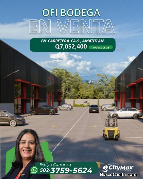En venta Ofi-bodega en planos en Amatitlan