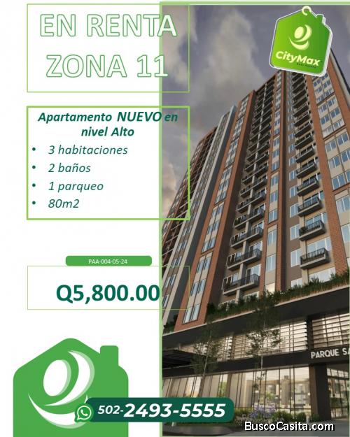 Apartamento Nuevo en Alquiler Zona 11 San Jorge