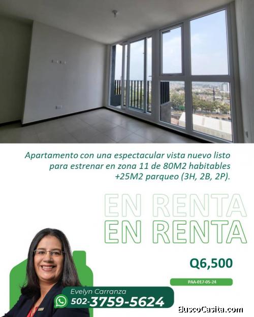 En Renta lindo apartamento en zona 11, Colonia Mirador