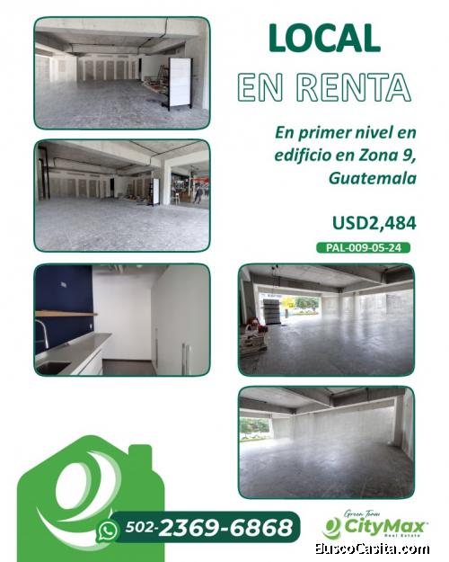 Local en renta primer nivel edificio zona 9