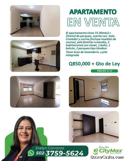 En Venta apartamento ideal para inversionista en zona 11