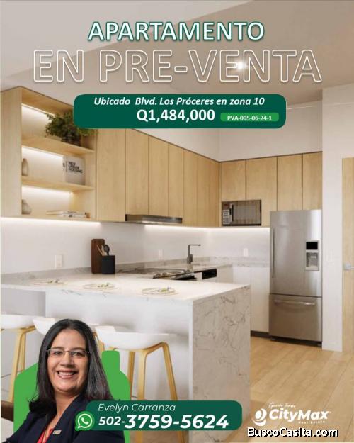 En Pre-venta apartamento en zona 10