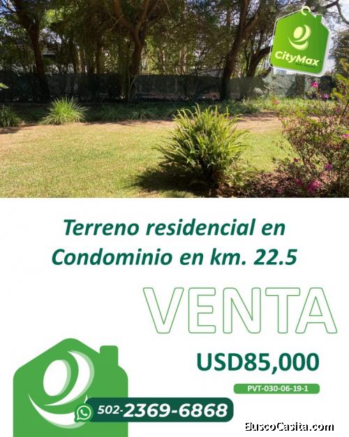 Terreno residencial en venta en Condominio km. 22.5