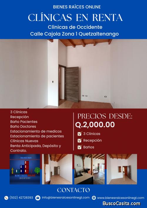 Clínica en Renta por Calle Cajola Zona 1 Quetzaltenango 