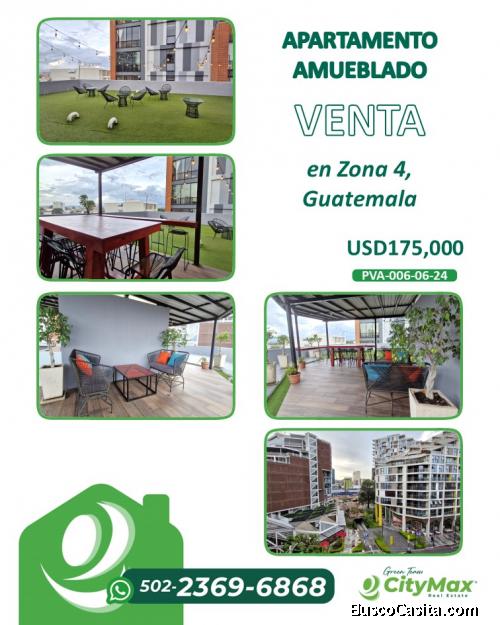 Apartamento Amueblado en Venta en Zona 4